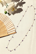 Abanico de Mano de Bambú y Tela – Elegancia Natural y Estilo Minimalista collar piedra natural morado